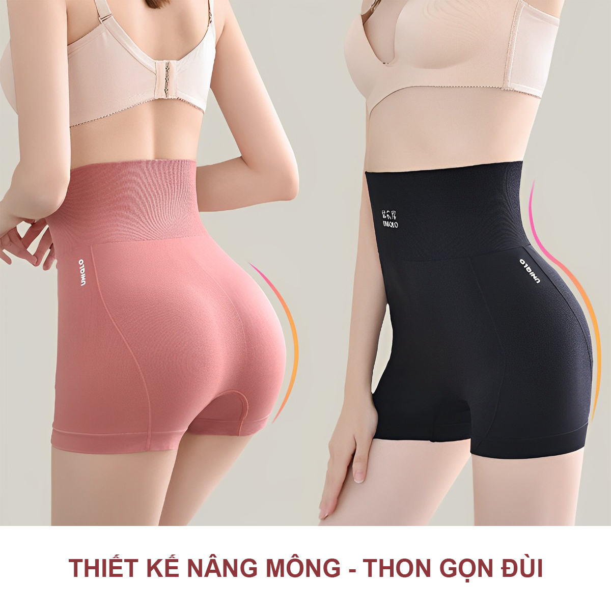 Quần Đùi Tập Gym Aerobic UNI Cạp Cao Ba Màu, Quần Tập Thể Thao Ngắn Co Giãn Tôn Dáng