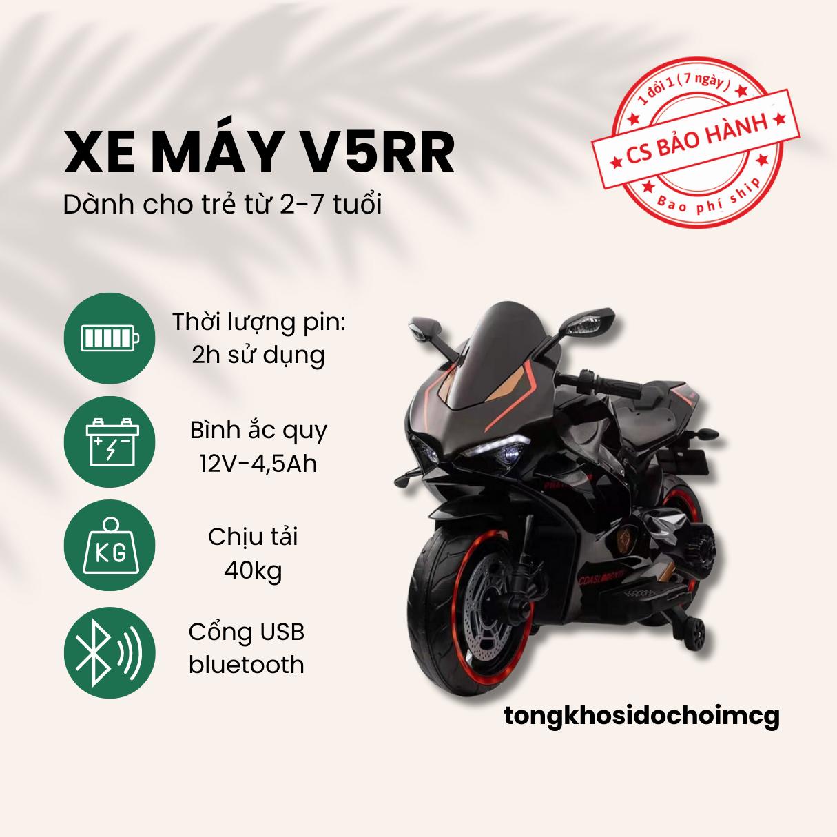 Siêu xe mô tô điện trẻ em phân khối lớn mã V5RR