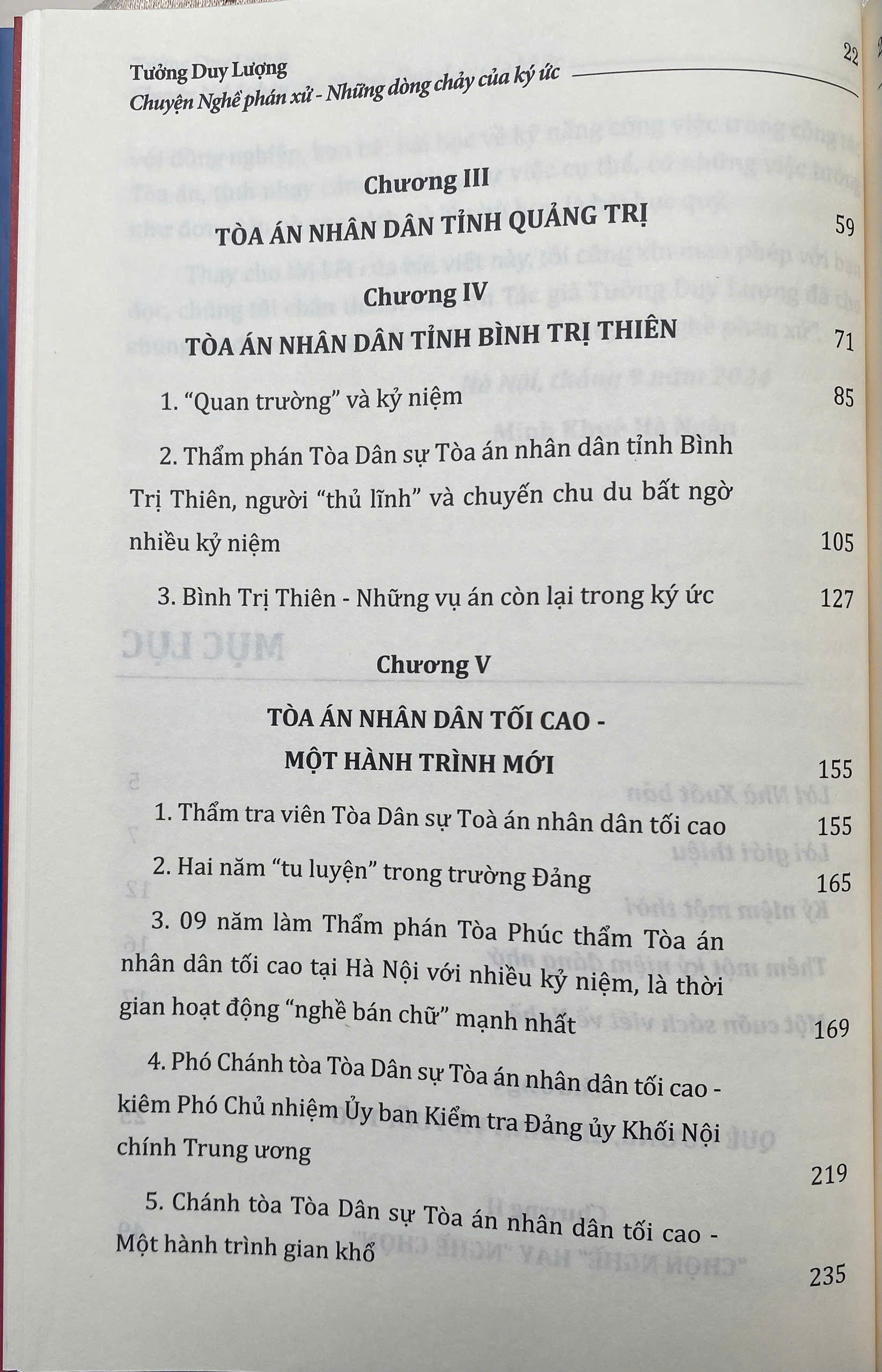 Chuyện Nghề Phán Xử : Những Dòng Chảy Của Ký Ức