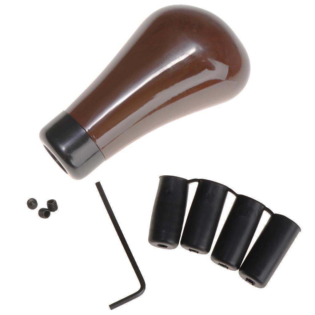 Brown Universal Manual Car Gear Shift Knob Shifter Lever Head with Hoses
