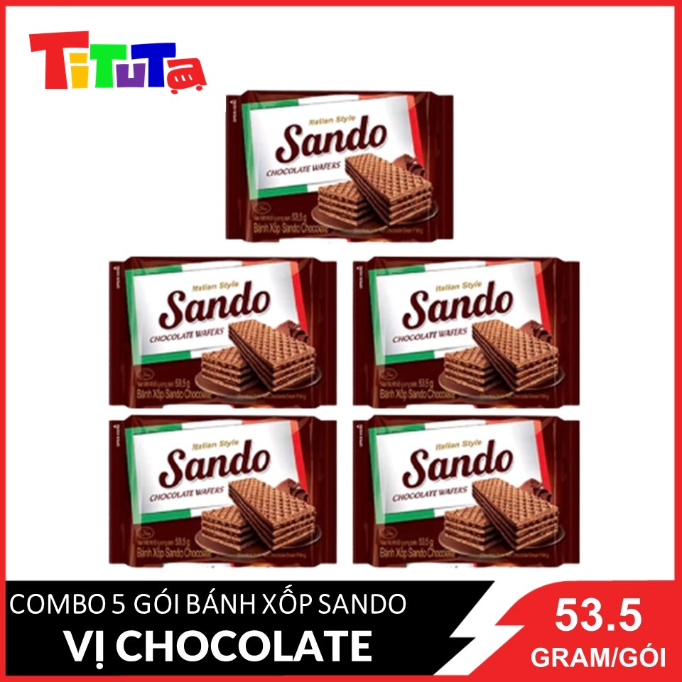 Combo 5 Bánh xốp Sando Chocolate 53.5gx5