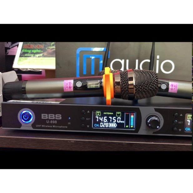 Mic không dây bbs u898 hát karaoke chuyên nghiệp hát hay tiếng sáng dày trầm mic hút không hú không rè bảo hành 12 tháng