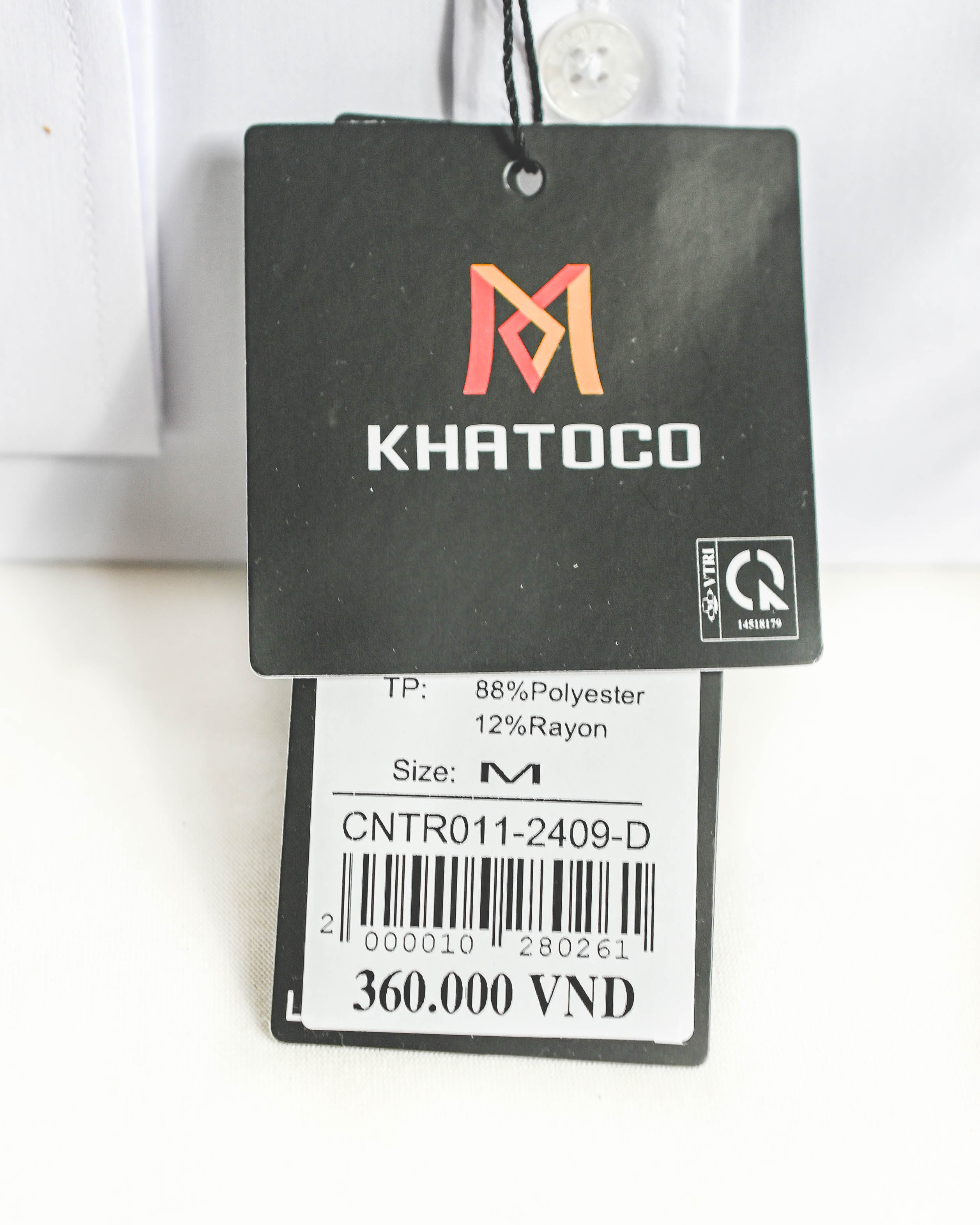 Áo sơ mi tay dài màu trắng Khatoco