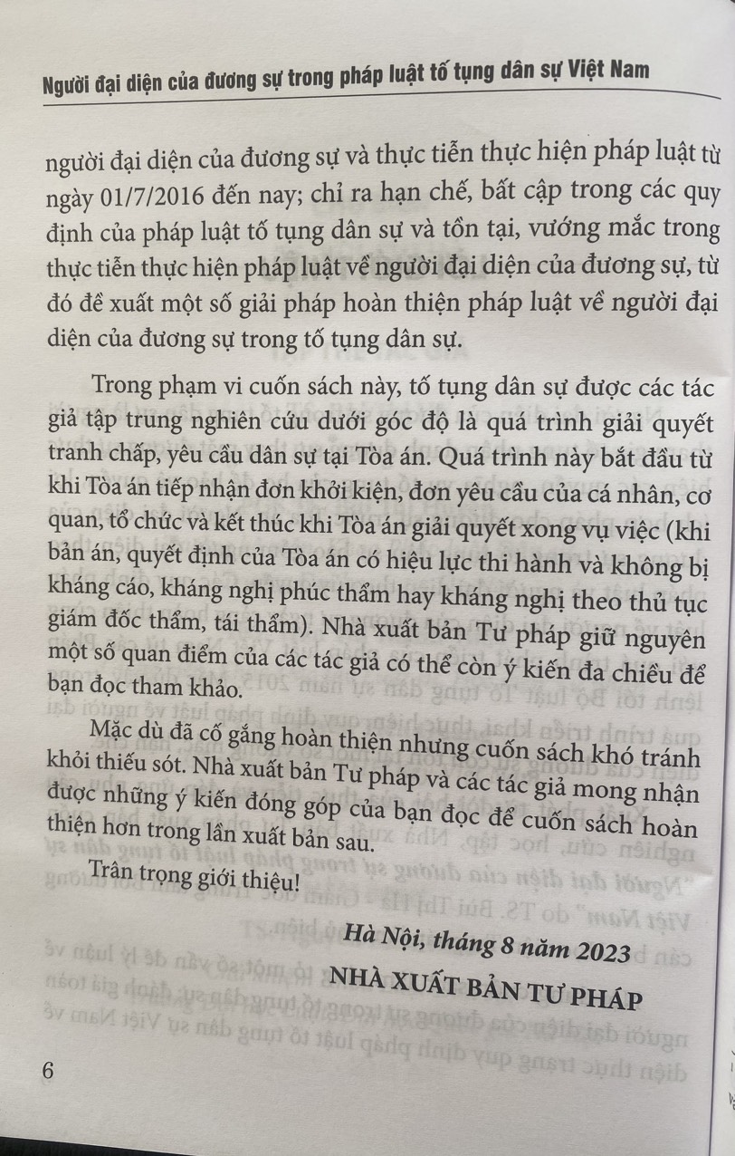 Người Đại Diện Của Dương Sự Trong Pháp Luật Tố Tụng Dân Sự Việt Nam