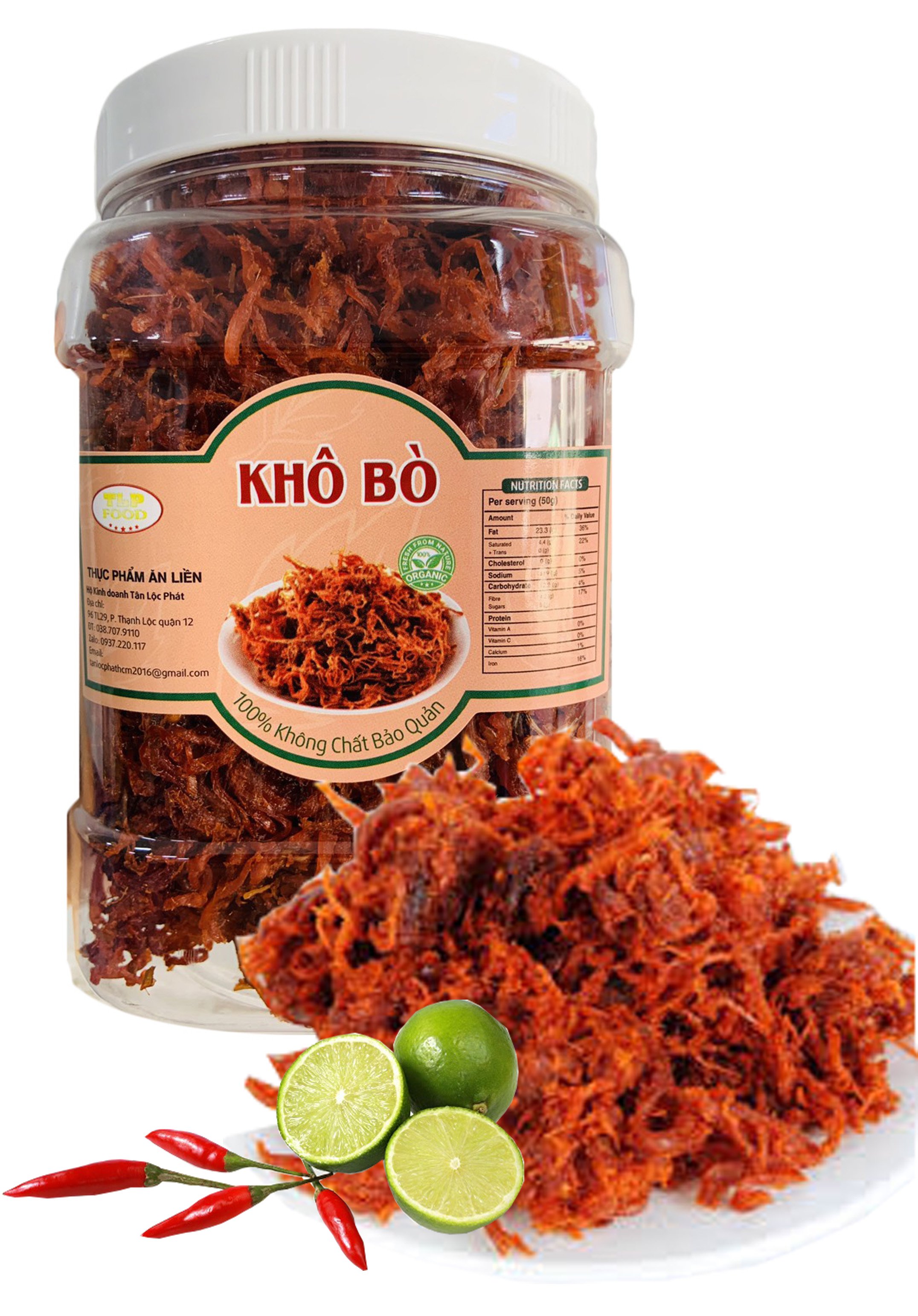 KHÔ BÒ SỢI TÂN LỘC PHÁT - HŨ 500G