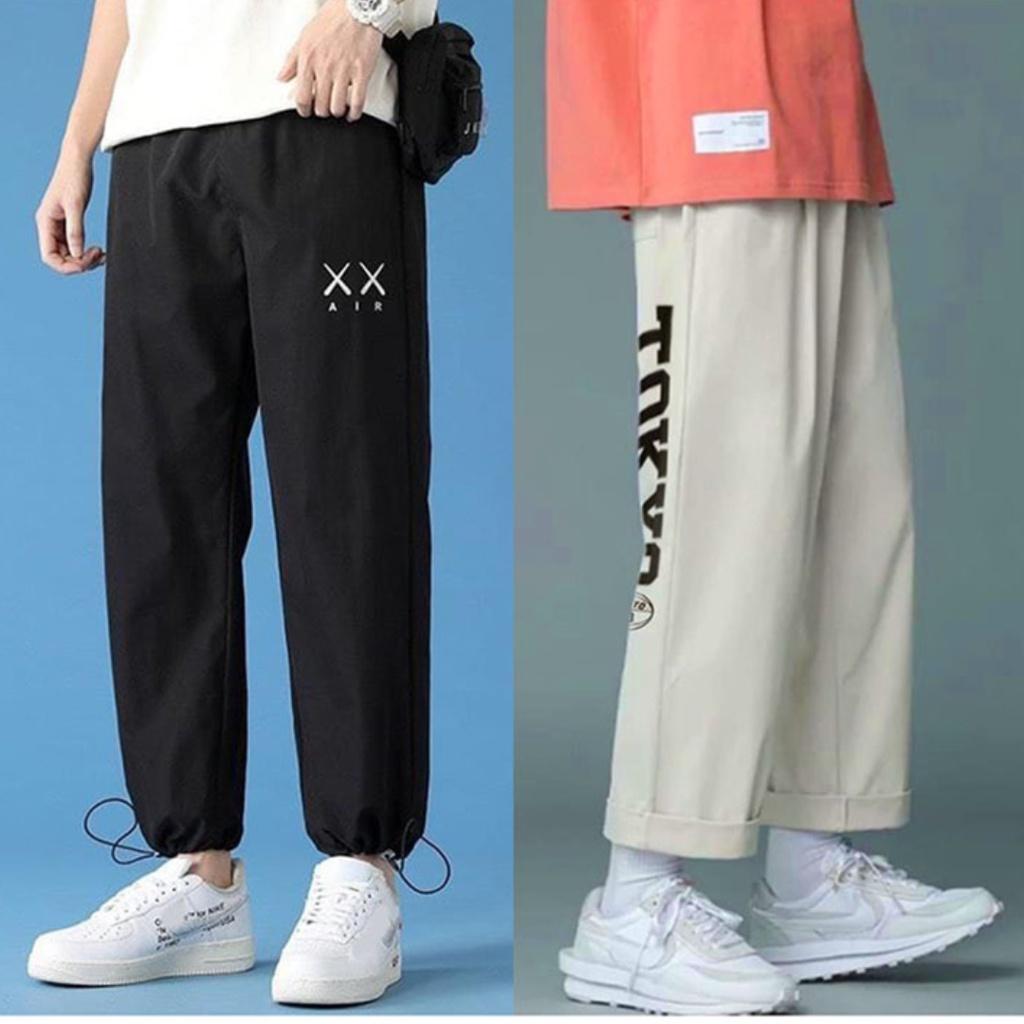 Quần Jogger TOKYO Dài có dây rút chân - Chất Vải Kaki Kiểu Thể Thao UNISEX Hai Màu Đen,Trắng. 02x