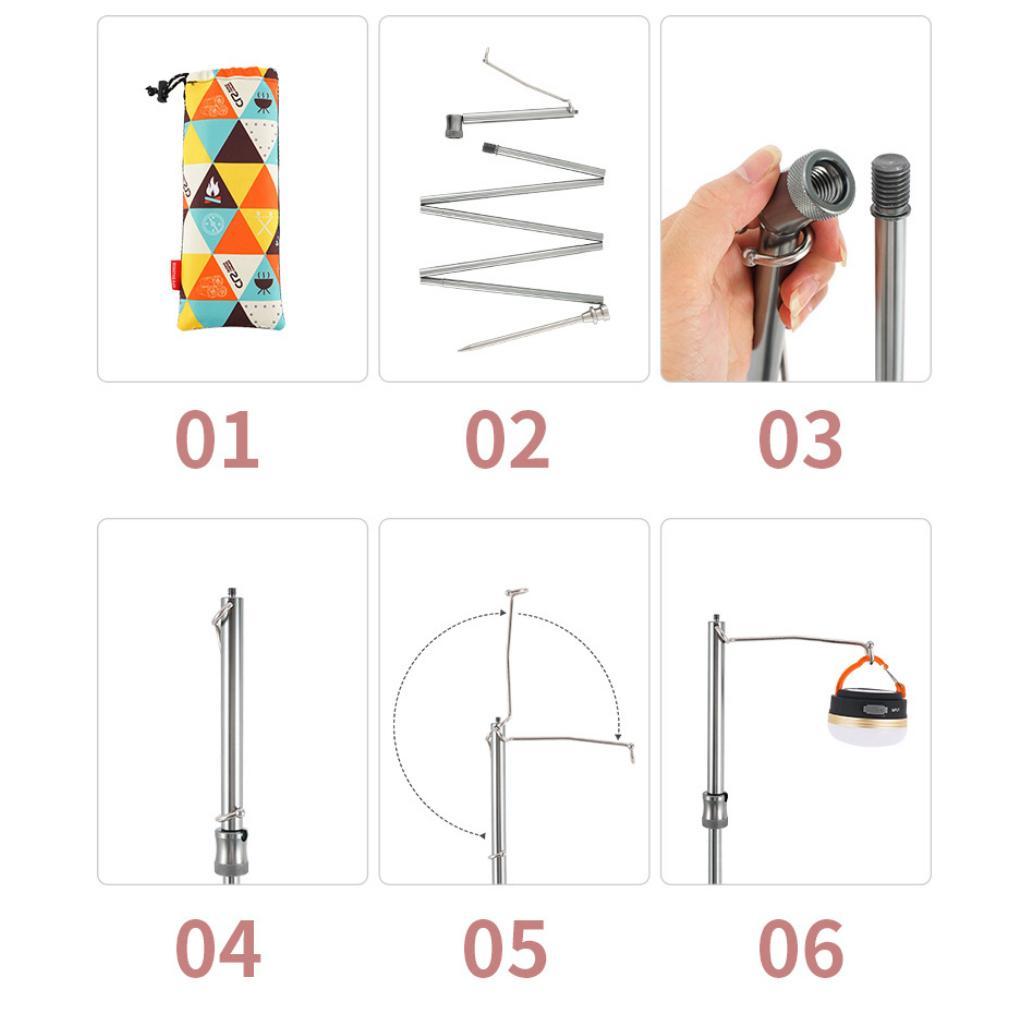 Portable Lightweight Foldable Camping Lantern Hanger for Picnic Backpacking