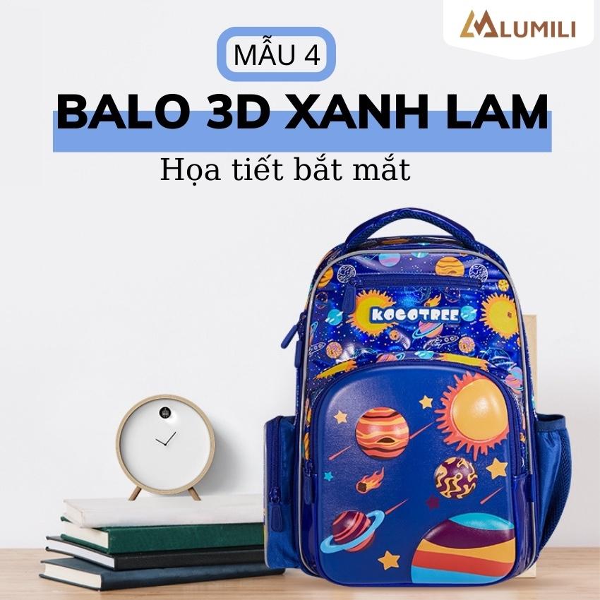 Balo chống gù Kocotree in hình họa tiết 3D cho bé, cặp chống gù, chống cận phong cách Hàn Quốc với họa tiết cute cho bé