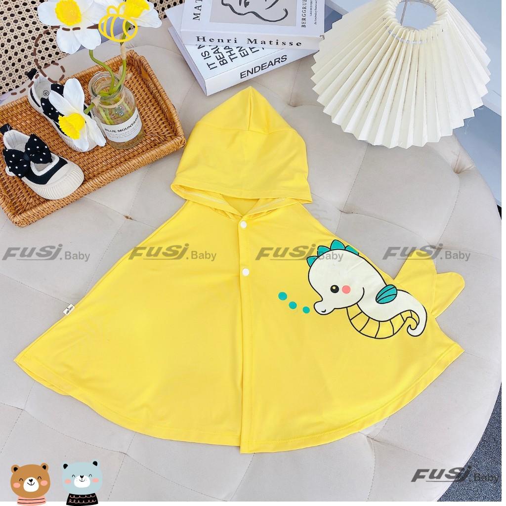 Áo Choàng chống nắng ,gió hình thú ngộ nghĩnh cho bé trai bé gái từ sơ sinh đến 20kg - Xanh Rêu