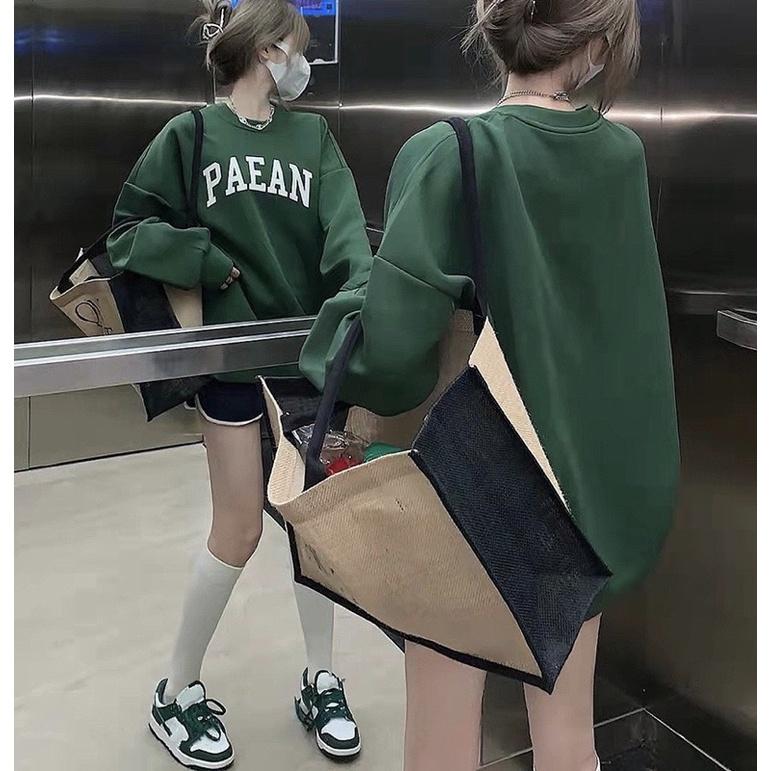 Áo nỉ sweater nam nư ,áo hoodie nỉ bông 2 lớp dày đẹp in chữ PAEAN