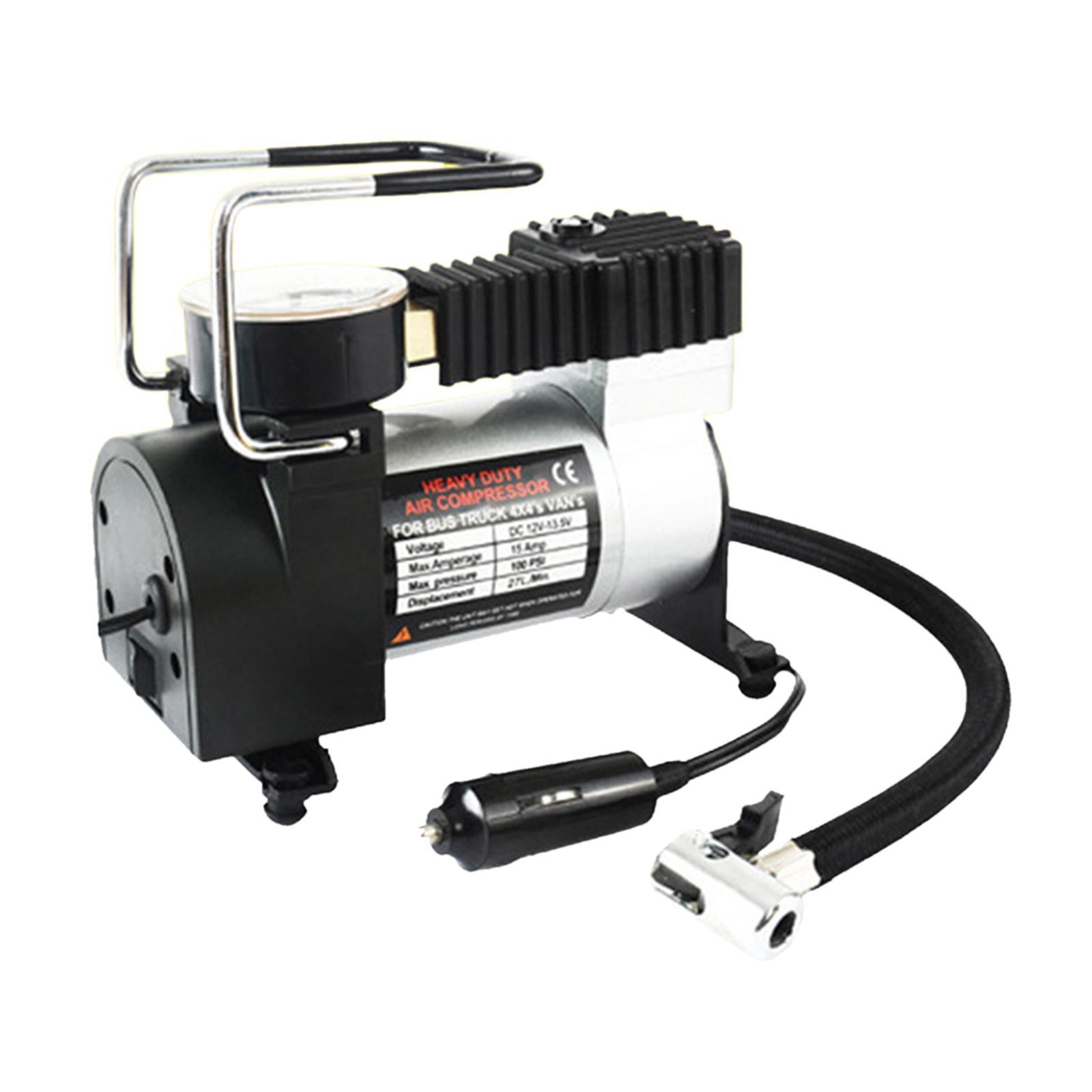 Tire Pump 12V DC Single Cylinder, 140PSI 35L/Min, Portable Heavy Duty Compact,Tire Inflator, Tyre Air Compressor Pump Fit for Truck Bike Auto