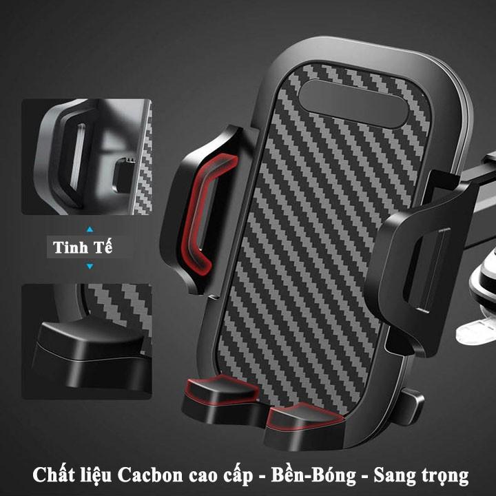 Giá đỡ điện thoại rundong trên ô tô,kẹp điện thoại ô tô cao cấp xoay 360 đế hút chân không kết hợp keo dính chắc chắn