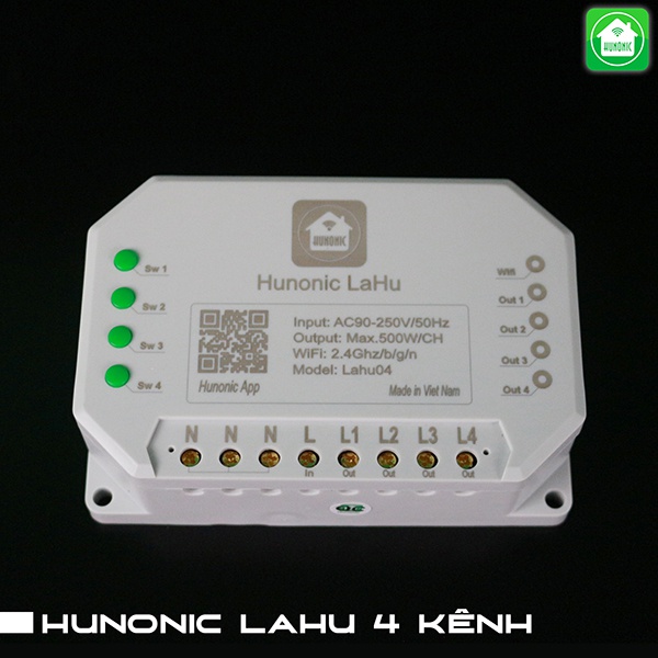 Công tắc Hunonic Lahu 4 kênh (500W/kênh)