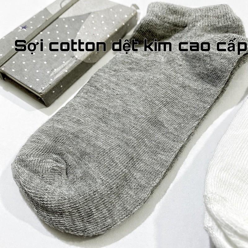 Combo 3 đôi tất vớ nam cổ ngắn sợi cotton dệt kim cao cấp thoáng mát chống hôi chân