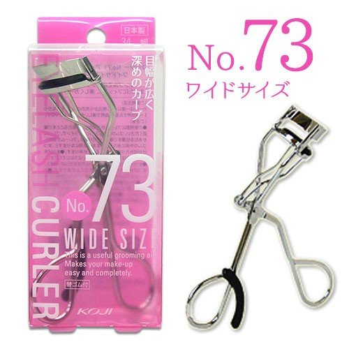 Kẹp Bấm Mi Nhật Bản Koji Eyelash Curler 73, Cong Tự Nhiên, Không Gỉ, Chắc Chắn, Cỡ 34mm, Có Thêm Miếng Đệm Cao Su Để Thay Thế