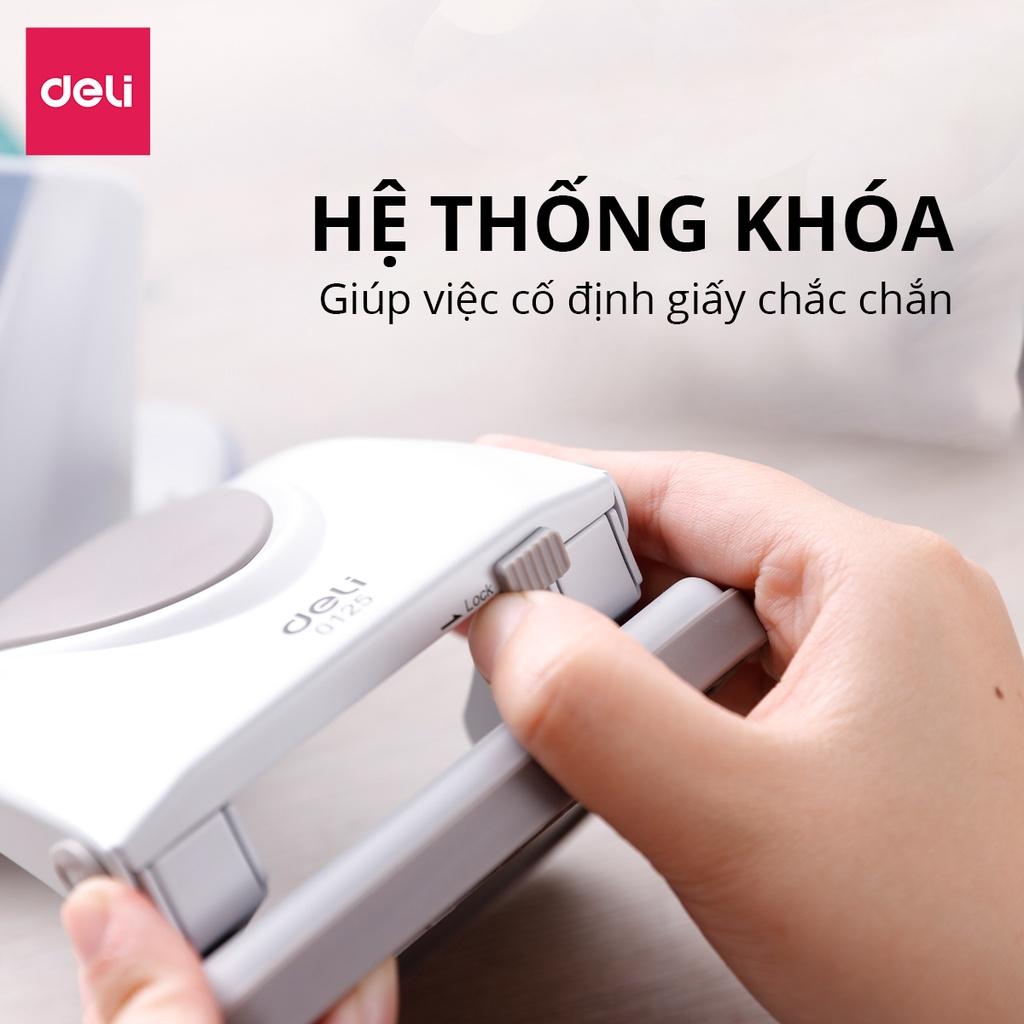 Máy Đục Lỗ Bấm Lỗ Giấy Vỏ Kim Loại 20 Tờ Deli - Phù Hợp Học Sinh Văn Phòng - E0125