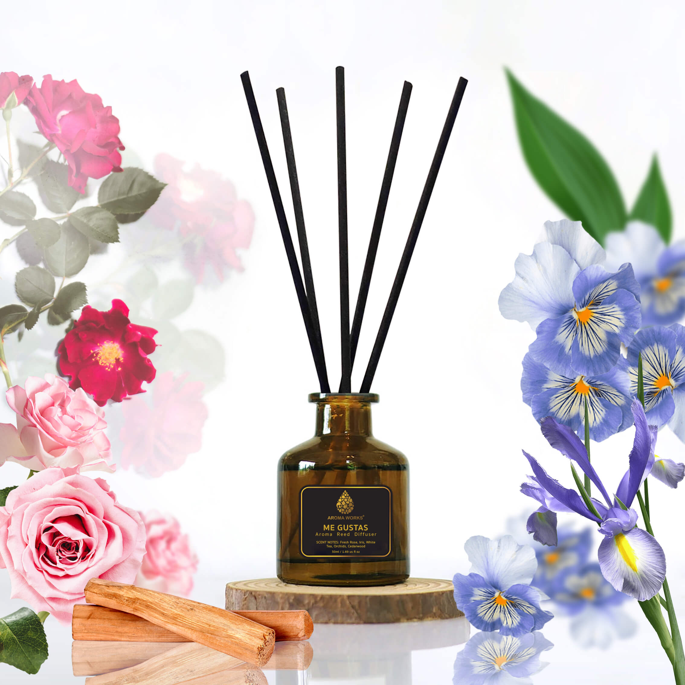 Tinh Dầu Tán Hương Thơm Phòng Cao Cấp Que Mây Aroma Works Reed Diffuser 130ml