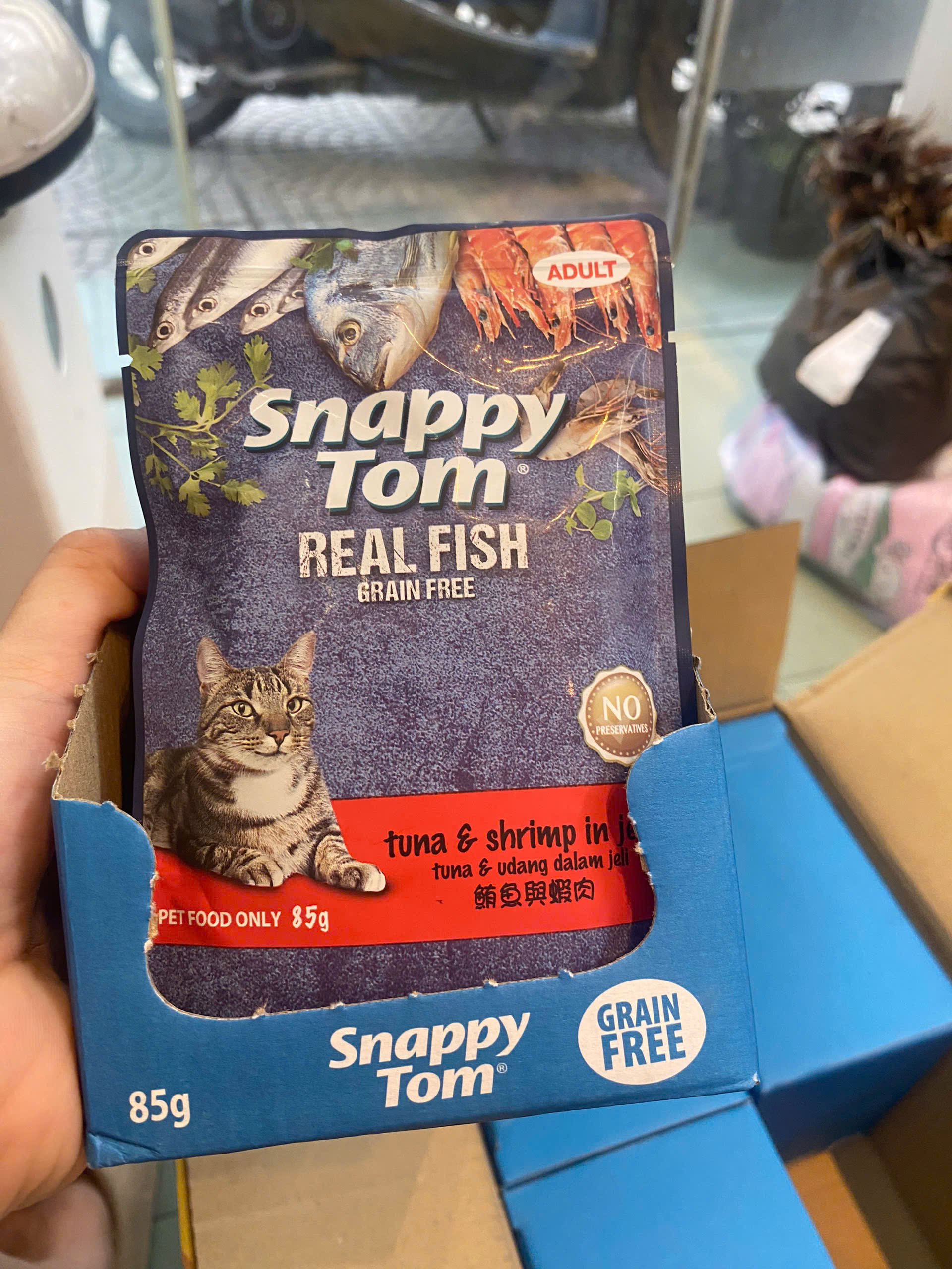 Pate Snappy Tom Gói 85g Real Fish - mèo ăn ngon miệng và tăng cân