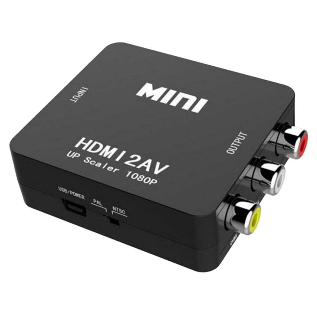 1080P to Composite AV 3RCA Audio Video AV Converter HD Video Upscaler