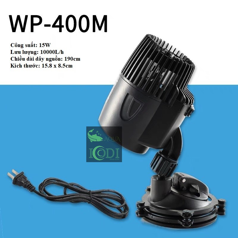 Máy thổi luồng, tạo sóng 1 đầu WP-400M 15W cho hồ cá