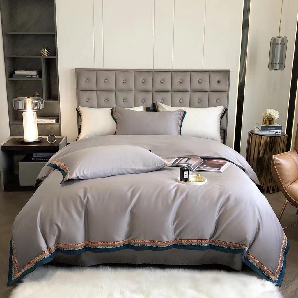 Bộ chăn ga gối 100%Tencel 60s siêu mềm mát,trơn viền thượng lưu