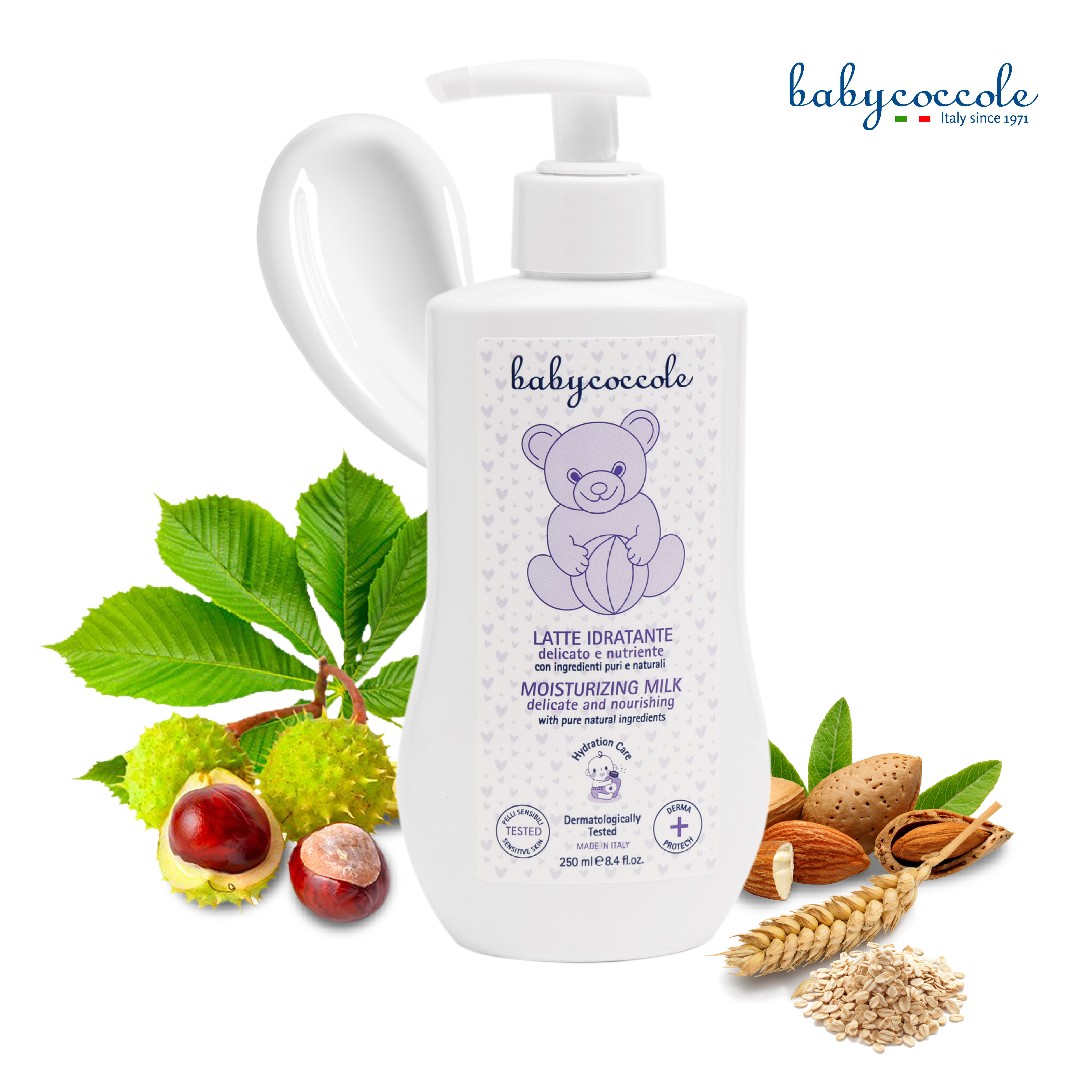 Sữa dưỡng thể chiết xuất hạnh nhân Babycoccole 250ml 0M+