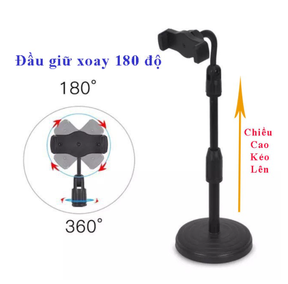 Giá Đỡ Điện Thoại Livestream Xem Video Ổn Định Xoay 360 Độ Dùng Để Quay Phim Ghi Hình Đa Dụng