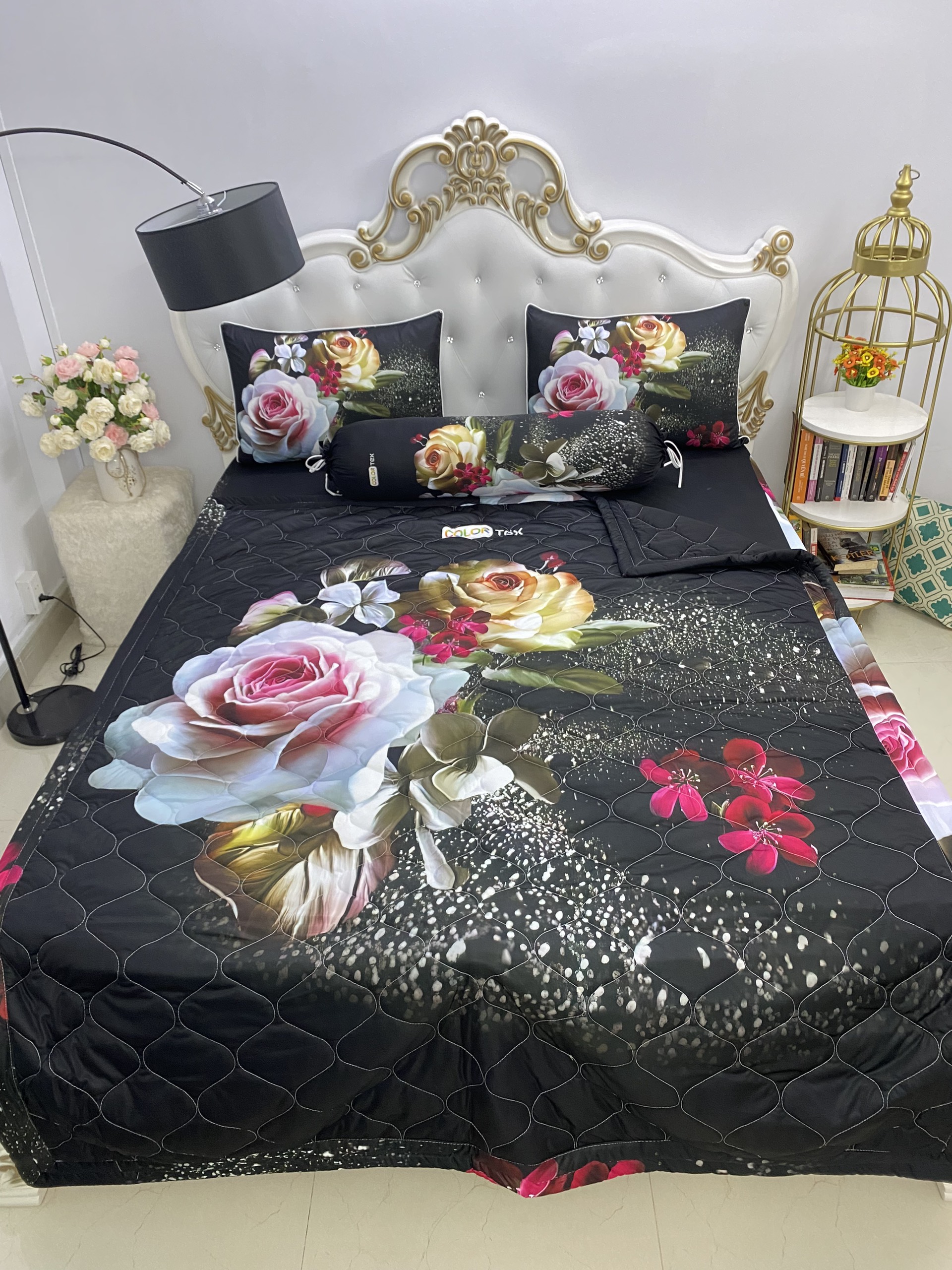 Bộ Drap mền + áo gối  thun Ý 5D Cao Cấp , mát lạnh, thấm hút tốt.