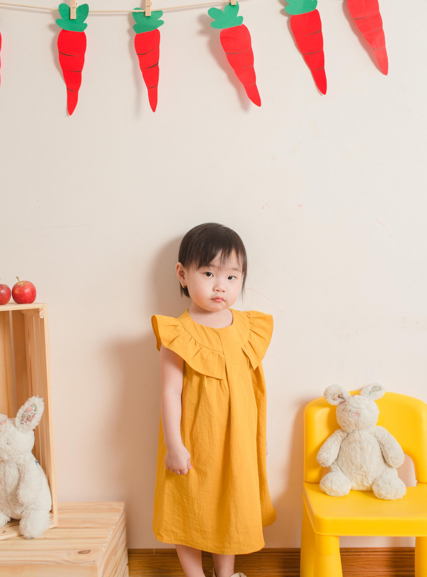 Đầm Bèo Vai Linen Thun Cotton Dành Cho Bé Từ 1 Đến 6 Tuổi