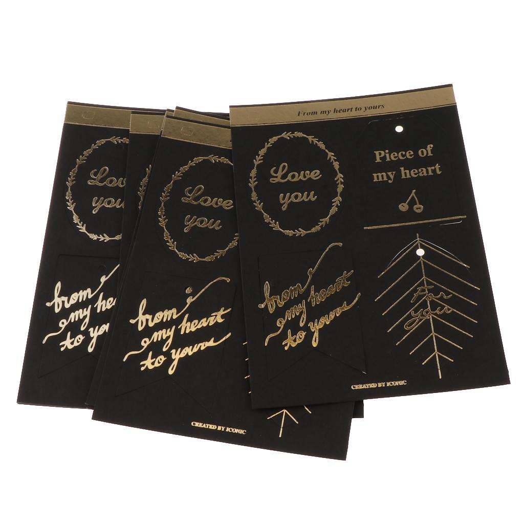 12 x 4pcs Paper Gift Tags WIshes Cards Bookmark Note DIY Decoration