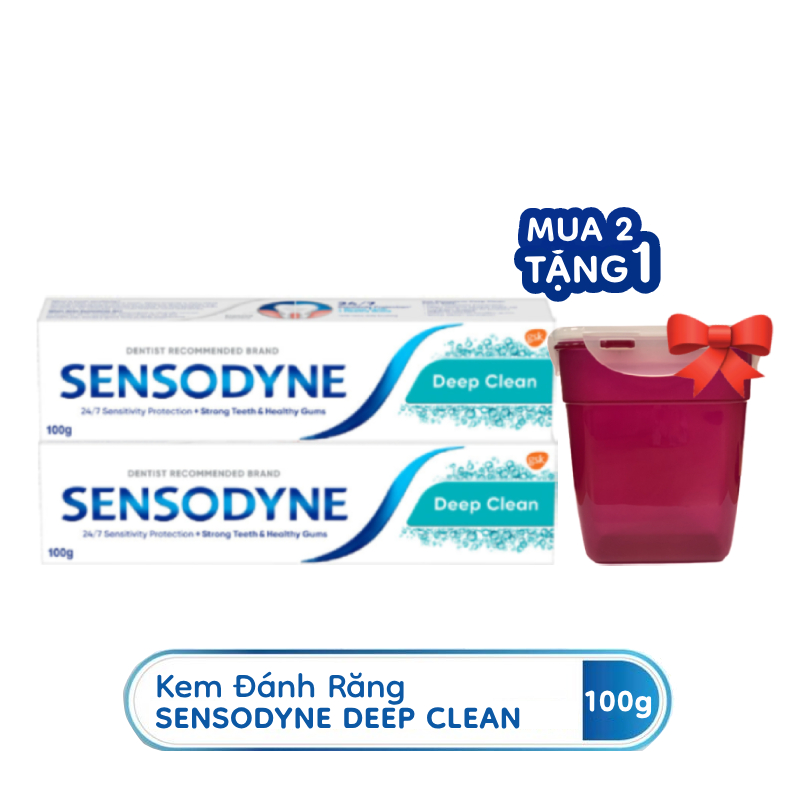 [Mua 2 Tặng 1] Bộ 2 Kem Đánh Răng Sensodyne Deep Clean 100g Tặng Hộp L&amp;L (Ngẫu Nhiên)