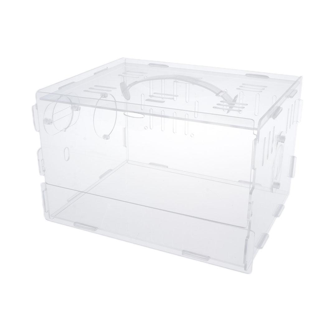 Hamster Cage Acrylic Portable Villa Cage Small Pet House Nest single layer