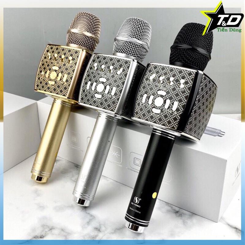 Mic karaoke YS95 cao cấp - Micro Bluetooth YS-95 tích hợp loa bass không dây