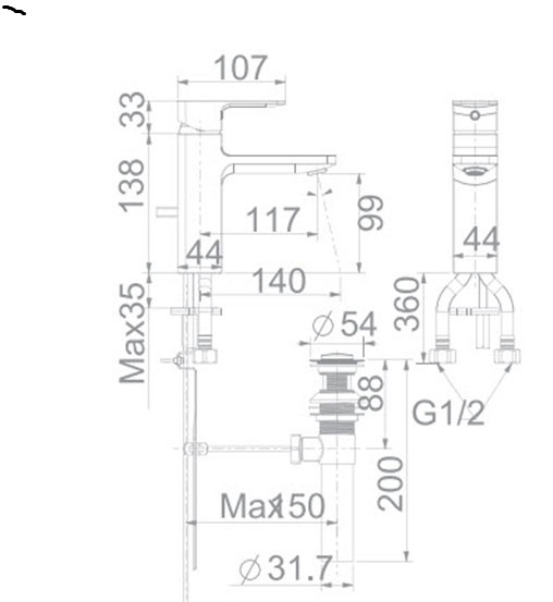 Vòi lavabo nóng lạnh American Standard Acacia E WF-1301