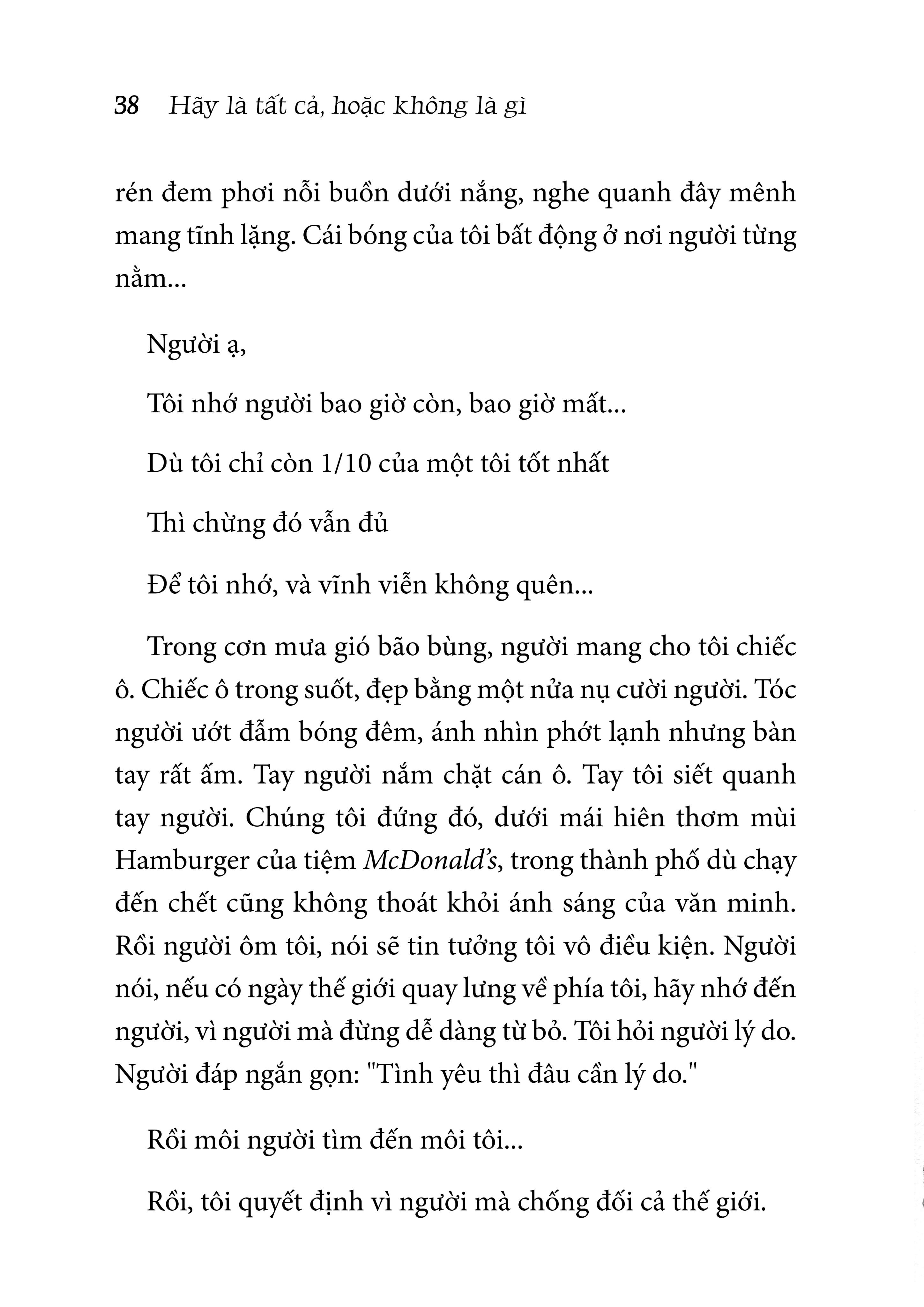 Hãy Là Tất Cả, Hoặc Không Là Gì