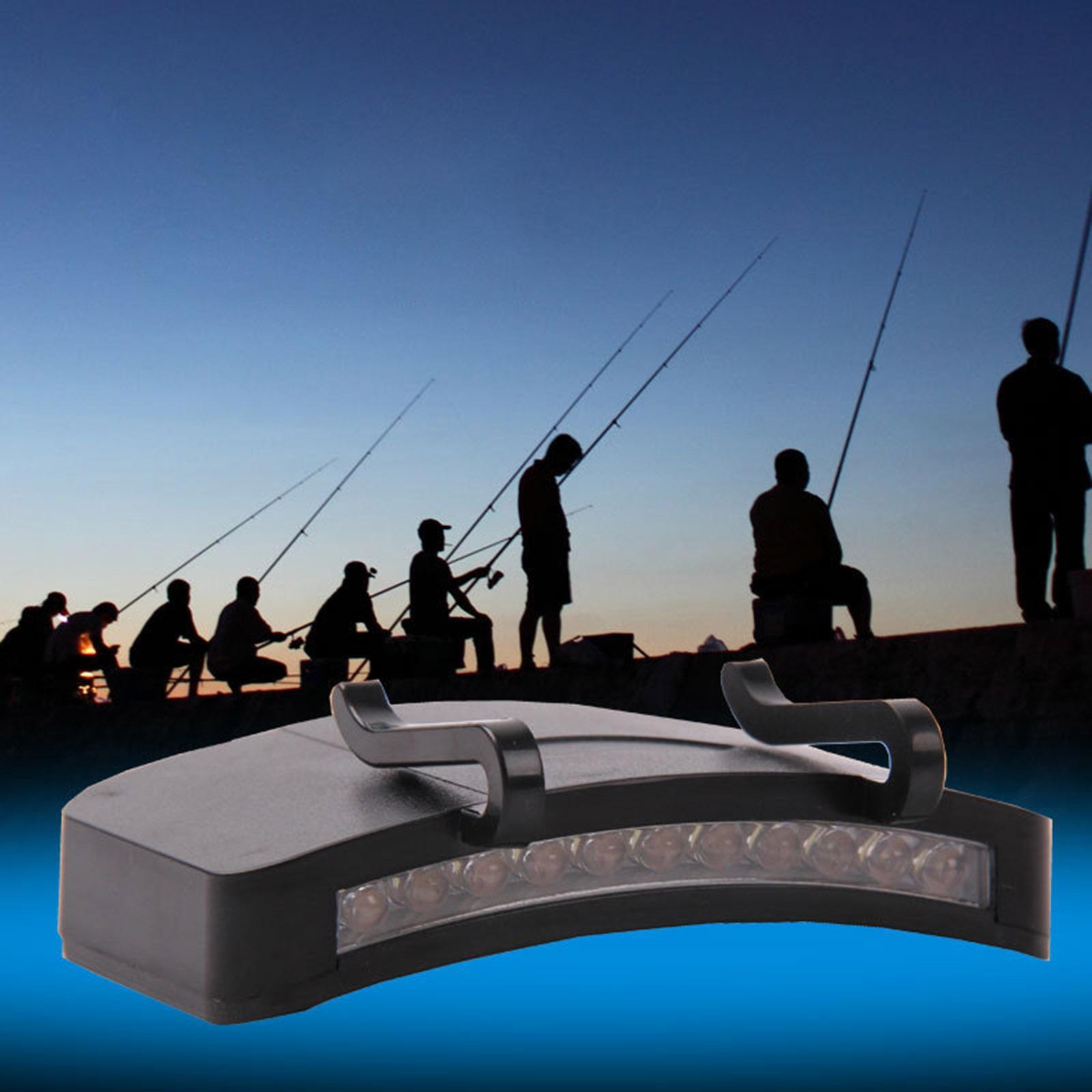 Clip On LED Head Lamp Hat Light Headwear Brim Fishing Battery