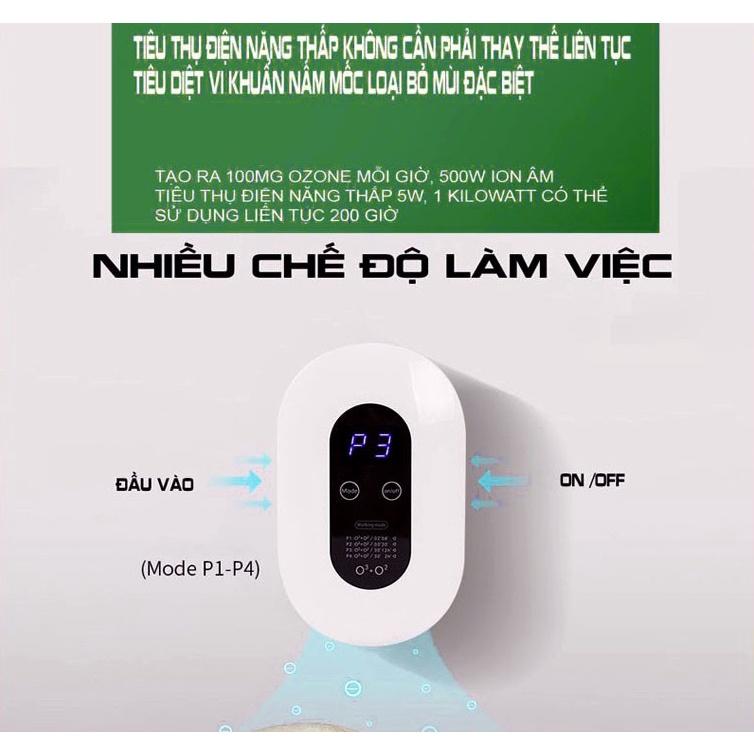 Máy lọc không khí mini ozone ion âm 5 chế độ khử mùi hôi nhà vệ sinh toilet nhà bếp phòng ngủ mùi chó mèo