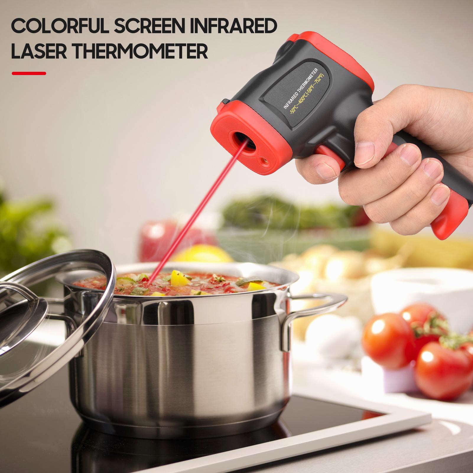 -50℃~950℃ /-58℉~1742℉ Colorful Screen Infrared Thermometer IR Laser Thermometer Handheld Non-Contact Digital Temperature Tester Pyrometer Temperature Gun for Kitchen Cooking BBQ Chocolate Pizza Industrial