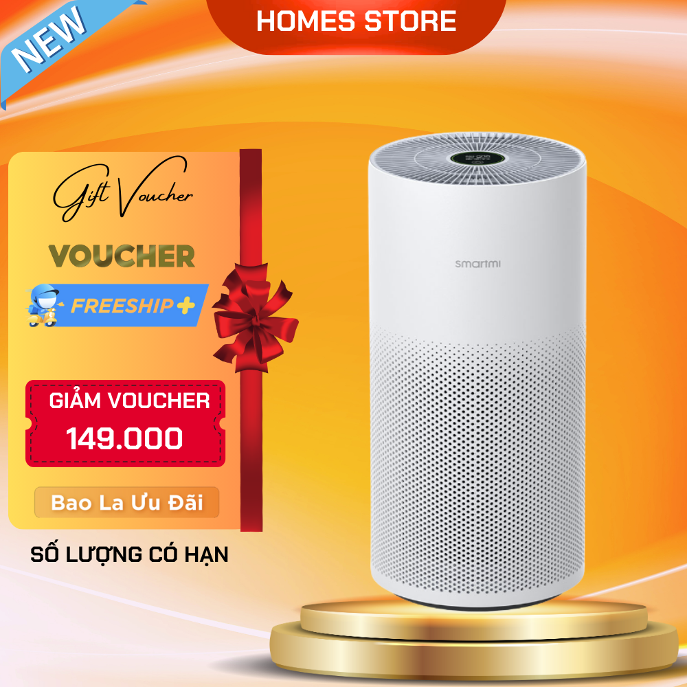 Máy Lọc Không Khí Xiaomi Smartmi Air Purifier Tiêu Chuẩn Mỹ Khử Khuẩn, Làm Sạch Không Khí, Khử Mùi Hôi, Dị Ứng, Kết Nối App Phù Hợp Diện Tích 40m2, Công Suất 40W - Hàng Chính Hãng