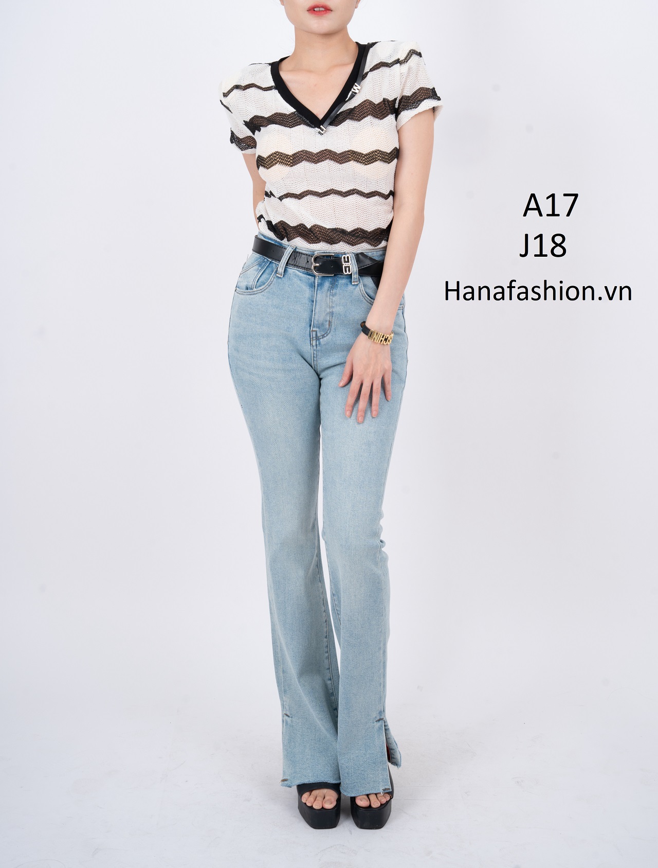 Quần Jeans ống suông rộng - J18