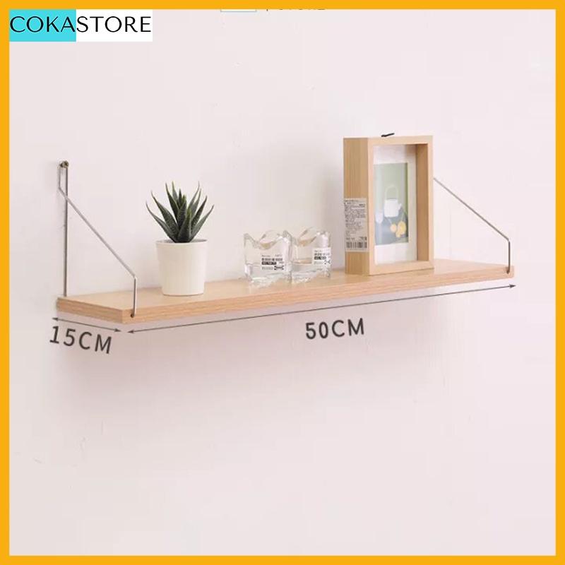 Kệ Treo Tường Trang Trí Không Cần Khoan Kích Thước 30 Đến 80cm Màu Sắc Đa Dạng - Kèm Phụ Kiện Móc Treo Inox