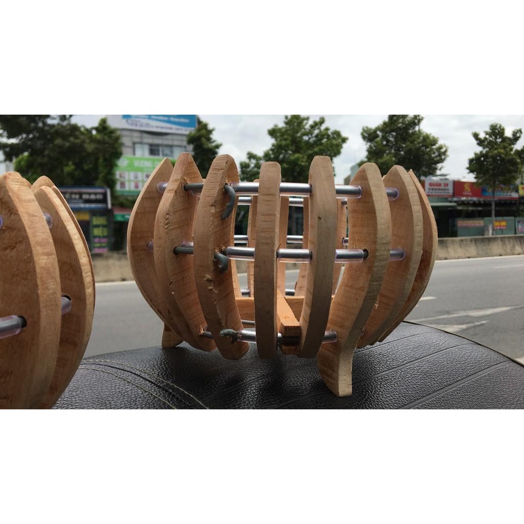 Bộ 02 cái chậu Bí gỗ đường kính 18cm trồng hoa lan kèm 02 túi lót chậu