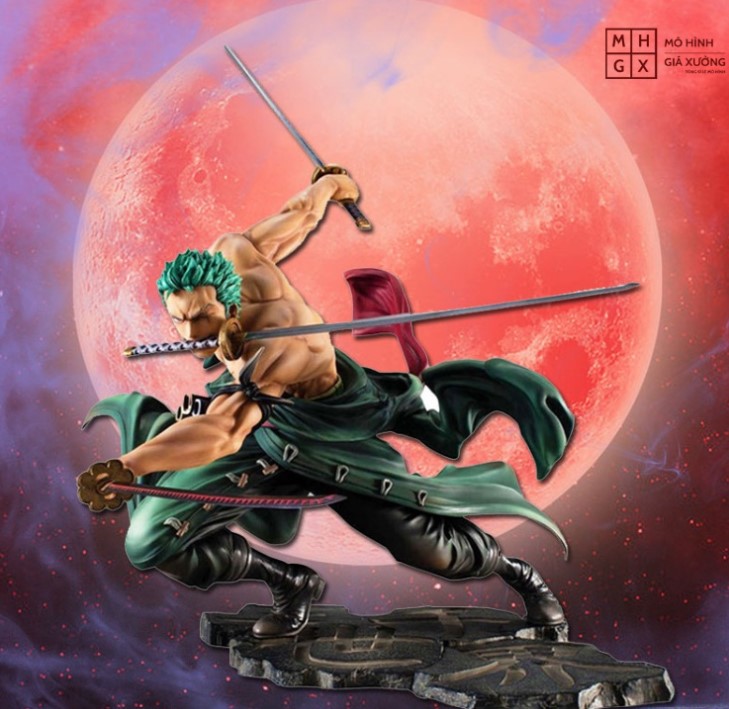 Mô hình One Piece Zoro 3000 thế giới có 2 đầu 3 vòng hắc kiếm cao 21cm nặng 800gram bản cao cấp , figure mô hình anmie