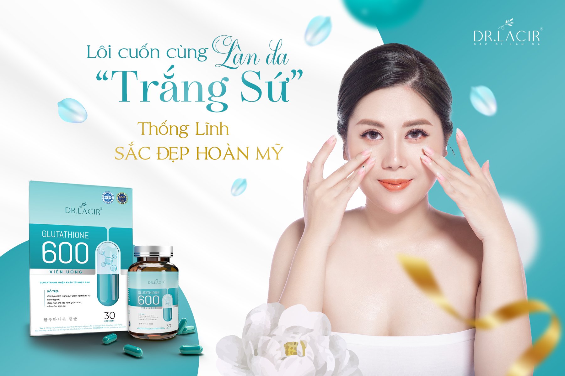 Combo 4 Hộp Viên Uống Glutathione Nhập Khẩu Nhật Bản Giúp Mờ Nám- Tàn Nhang, Tăng Vòng 1, Cân Bằng Nội Tiết Tố, Sinh Lý Nữ- Hàng Chính Hãng Dr Lacir