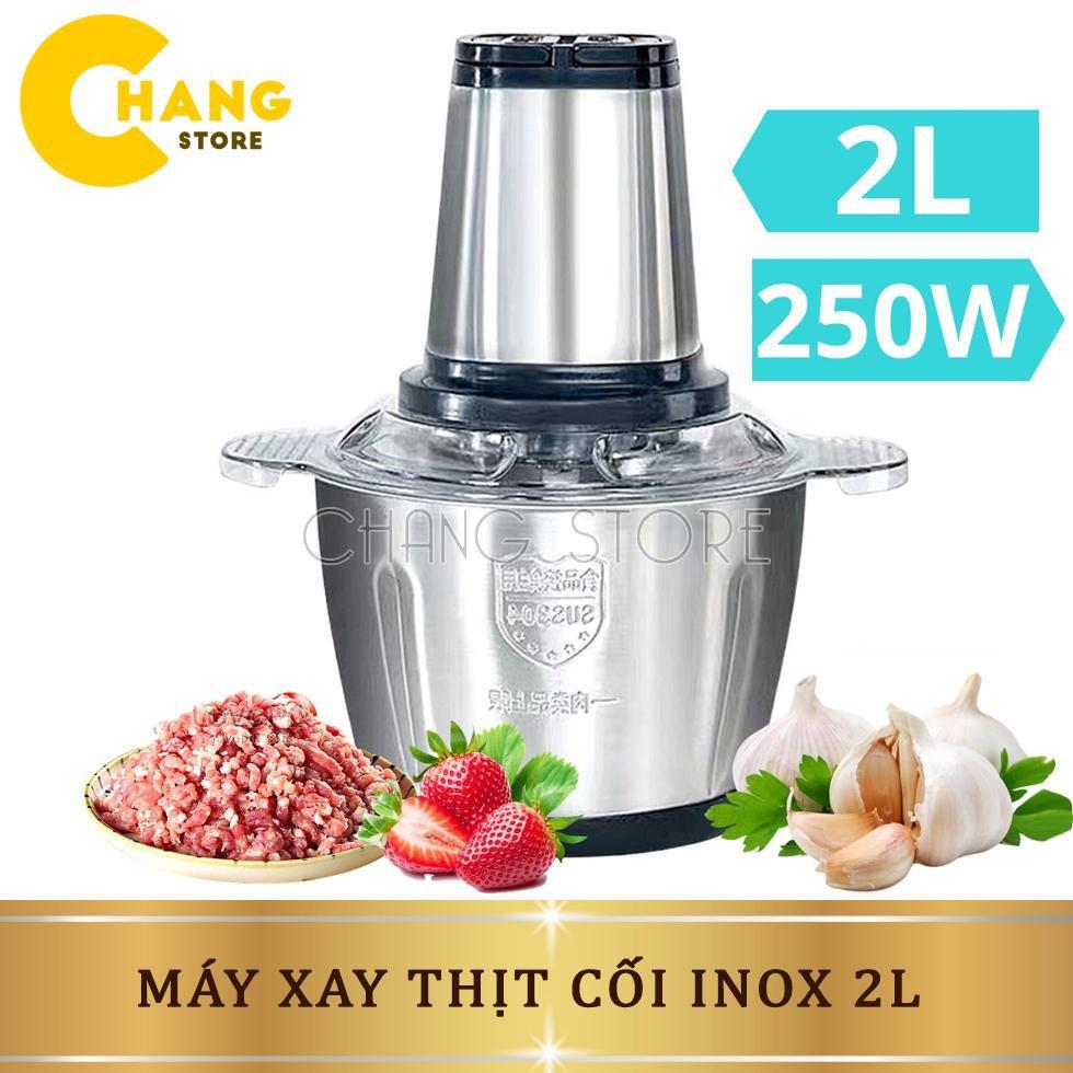 Máy Xay Thịt Đa Năng Cối INOX 304 2L Công Suất 250W, 4 Lưỡi, Cối xay thực phẩm Đa Năng