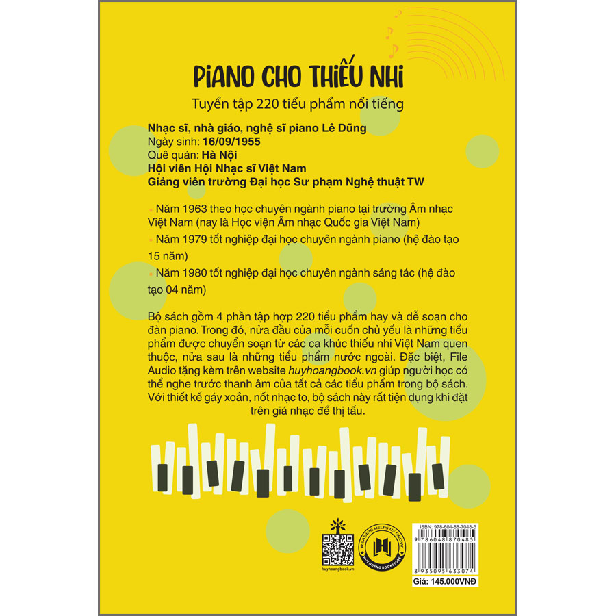 Piano cho thiếu nhi - Tuyển tập 220 tiểu phẩm nổi tiếng (Phần 2) - File audio đàn mẫu tất cả các tiểu phẩm - Có thể luyện tập trên đàn organ - File audio tặng kèm trên website