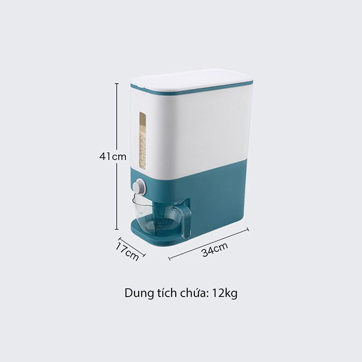 Thùng đựng gạo thông minh 12kg - ABBDECOR