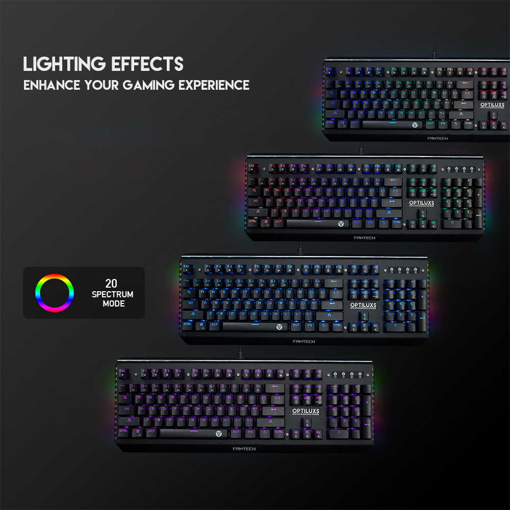 Bàn phím cơ Gaming Optical Orange Tactile Switch Led RGB chống nước, chống bụi, chống mài mòn Fantech MK884 - Hàng chính hãng