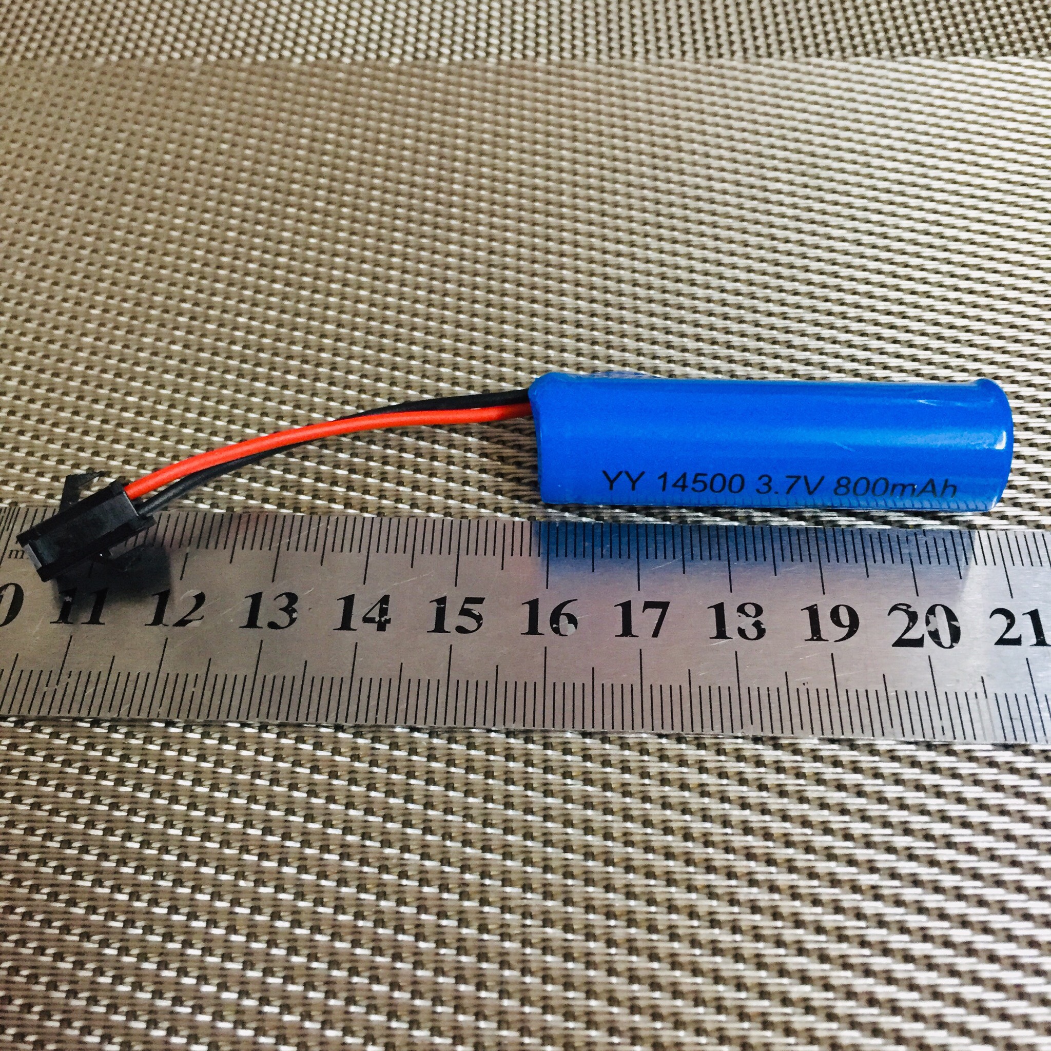 Pin sạc 14500 hình trụ 3.7V dung lượng 800mAh chân cắm càng cua đen 2P