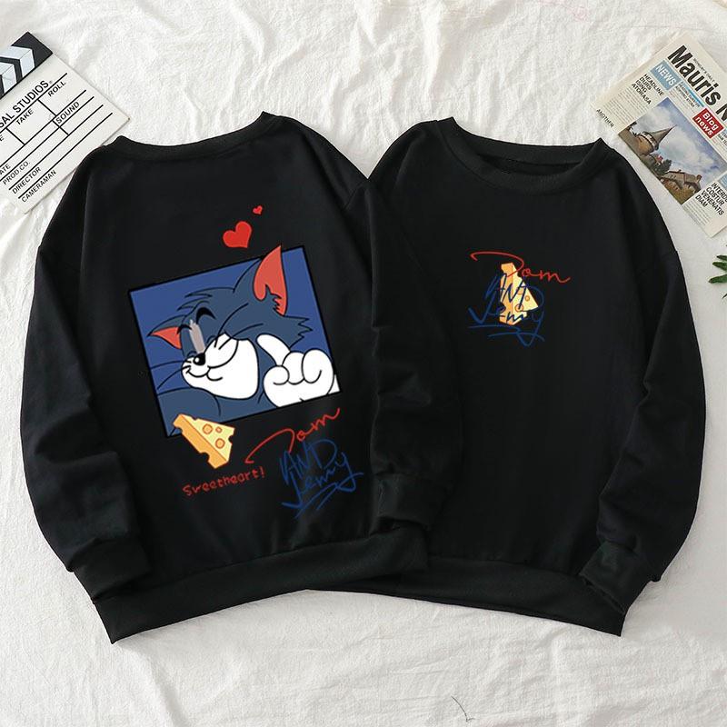 Áo sweater nam unisex form rộng nỉ ngoại local brand đẹp cặp đôi ulzzang hàn quốc oversize dày mịn COUPLE TOM&amp;JERRY